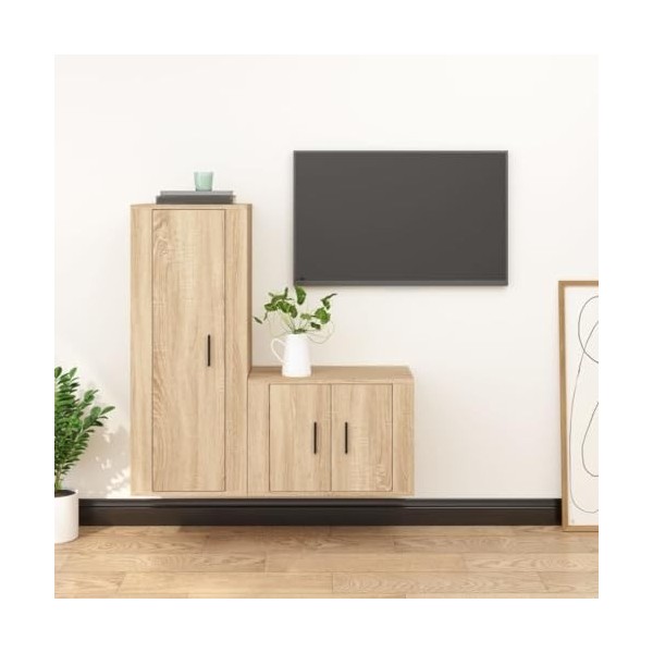 VEEKI Meuble TV, Meuble TV Suspendu, Meuble TV Industriel, Meuble TV Bois, Meuble Chambre, Convient pour Salon ou Chambre, En