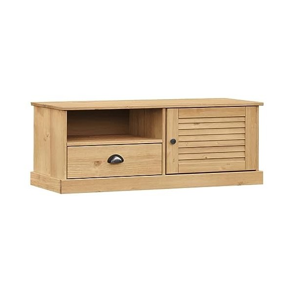 Meuble TV Vigo 106x40x40 cm Bois Massif de pin - Table TV Support de Télévision en Bois pour Salon Chambre Salle à Manger