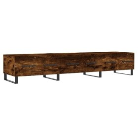 vidaXL Meuble TV chêne fumé 150x36x30 cm Bois dingénierie