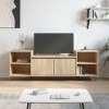 Metrile Meuble TV et meuble bas - Meuble TV pour salon - 160 x 35 x 55 cm - Chêne Sonoma