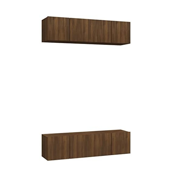 vidaXL 4X Meubles TV Muraux Centres de Divertissement Armoires Stéréo Meubles Multimédia Salle de Séjour Chêne Brun 60x30x30c