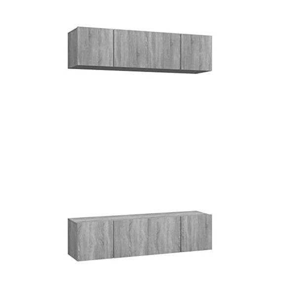 vidaXL 4X Meubles TV Muraux Centres de Divertissement Armoires Stéréo Meubles Multimédia Salle de Séjour Chêne Brun 60x30x30c