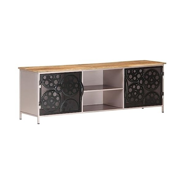 Générique Meuble TV 120x30x40 cm Bois de manguier Brut,20.22 KG,323737, Meubles, Meubles TV