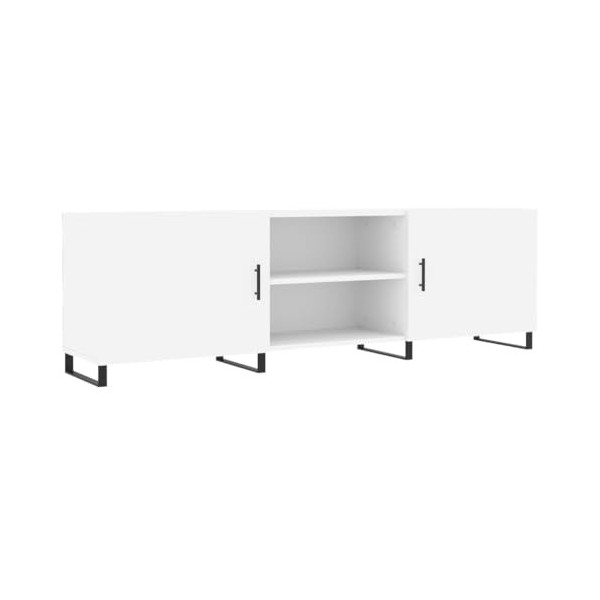 FAMIROSA Meuble TV Blanc 150x30x50 cm Bois dingénierie 26.2KG 