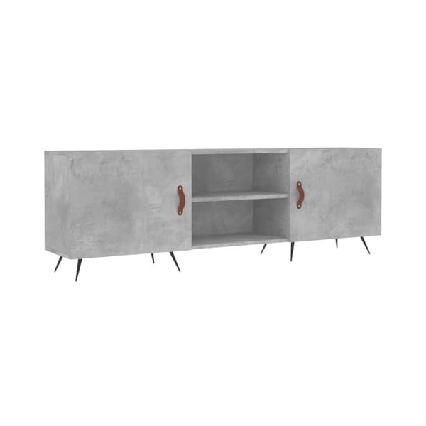FAMIROSA Meuble TV Gris béton 150x30x50 cm Bois dingénierie 25KG -9072