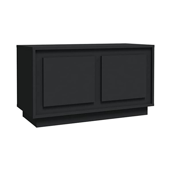 vidaXL Meuble TV Noir 80x35x45 cm Bois dingénierie