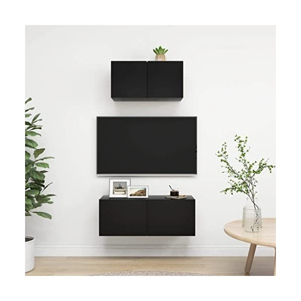 VEEKI Meuble TV, Meuble TV Suspendu, Meuble, Meuble TV avec Rangement，Meuble Industriel, Convient pour Salon ou Chambre, Ense