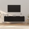 ZEYUAN Ensemble de Meubles TV 3 pcs Noir Bois dingénierie,Meuble TV,Table Basse Salon Meuble TV,Table Basse LED Couleurs