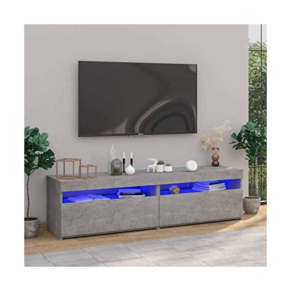CANLAY Meubles TV Meuble TV Mural Grand Espace de Rangement Meuble Television Table TV Salon Table Television Meubles TV 2 pc