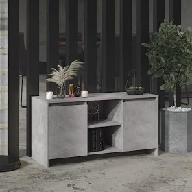 VEEKI Meuble TV, Meuble TV Suspendu, Meuble TV Blanc, Meuble TV Industriel, Meubles de Salon, Salon, Chambre, Cadre en Acier,