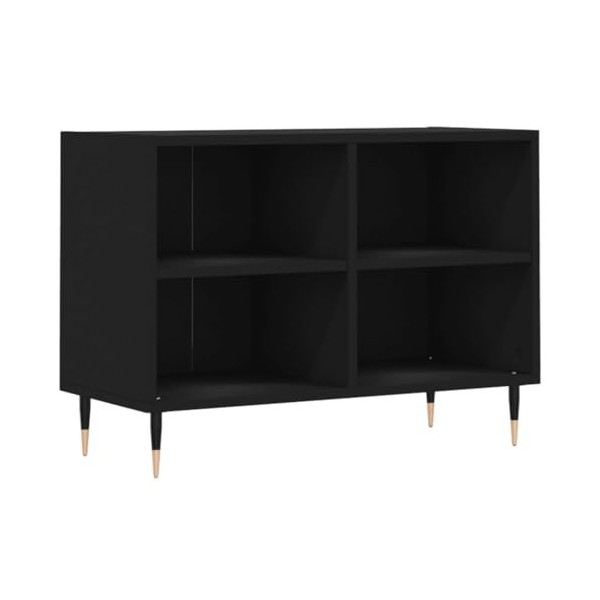 FAMIROSA Meuble TV Noir 69,5 x 30 x 50 cm Bois dingénierie 12.3KG 