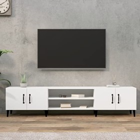 Camerina Meuble TV Blanc 180x31,5x40 cm Bois dingénierie,Meuble TV,Table TV,Ensemble Meuble TV