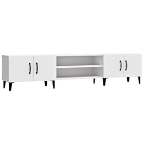 Camerina Meuble TV Blanc 180x31,5x40 cm Bois dingénierie,Meuble TV,Table TV,Ensemble Meuble TV