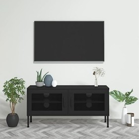 VidaXL Meuble TV Noir 105x35x50 cm Acier