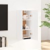 Metrile 69,5 x 32,5 x 90 cm - Armoire murale avec 3 compartiments - En bois - Blanc - Pour TV, salon, meuble TV, meuble TV
