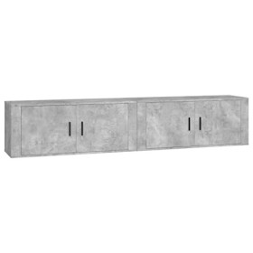 FAMIROSA Meubles TV muraux 2 pcs Gris béton 100x34,5x40 cm 38.6KG 