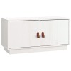 vidaXL Meuble TV Blanc 80x34x40 cm Bois de pin Massif