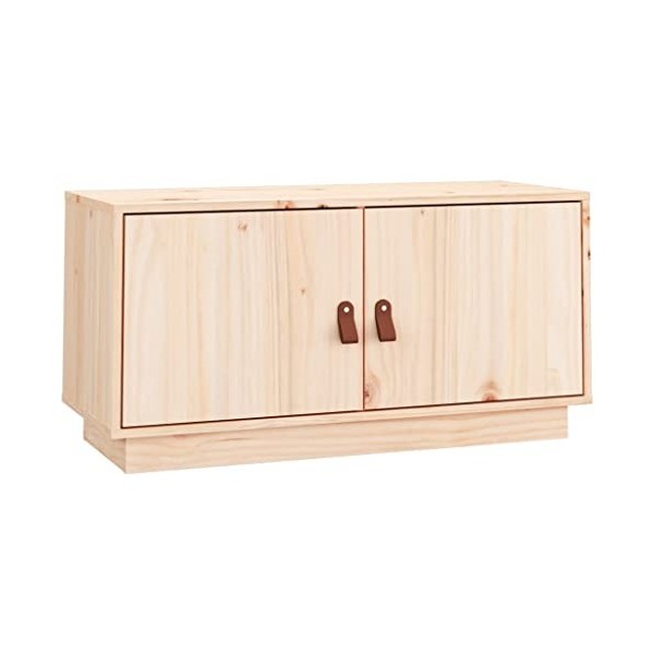 vidaXL Meuble TV Blanc 80x34x40 cm Bois de pin Massif