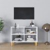 FAMIROSA Meuble TV avec Pieds en Bois Massif Blanc 69,5x30x50 cm-5923