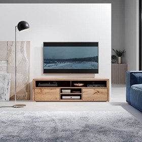 Selsey Meuble Bas TV, Chêne Wotan, 137 x 33 x 42,5