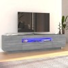 Camerina Meuble TV avec lumières LED Sonoma Gris 160x35x40 cm,Meuble TV,Meuble TV Moderne,Meuble de Salon