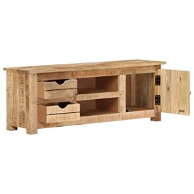 Générique Meuble TV 110x30x40 cm Bois de manguier Brut,19.35 KG,328307, Meubles, Meubles TV