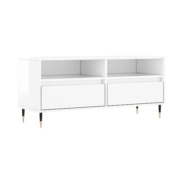 Hotorun Armoire TV pour le salon - 6 compartiments - Gris Sonoma - 150 x 30 x 44,5 cm - En bois - Meuble Hi-Fi - Grand espace