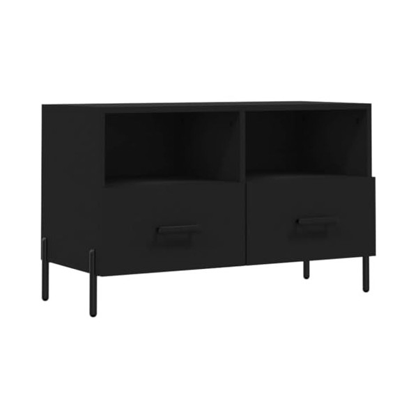 Hotorun Armoire TV pour le salon - 6 compartiments - Gris Sonoma - 150 x 30 x 44,5 cm - En bois - Meuble Hi-Fi - Grand espace