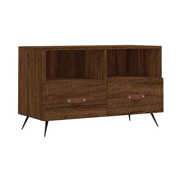 Hotorun Meuble TV dans le salon - Blanc - 150 x 30 x 44,5 cm - En bois - Design pratique - Pieds stables - Grand espace de ra