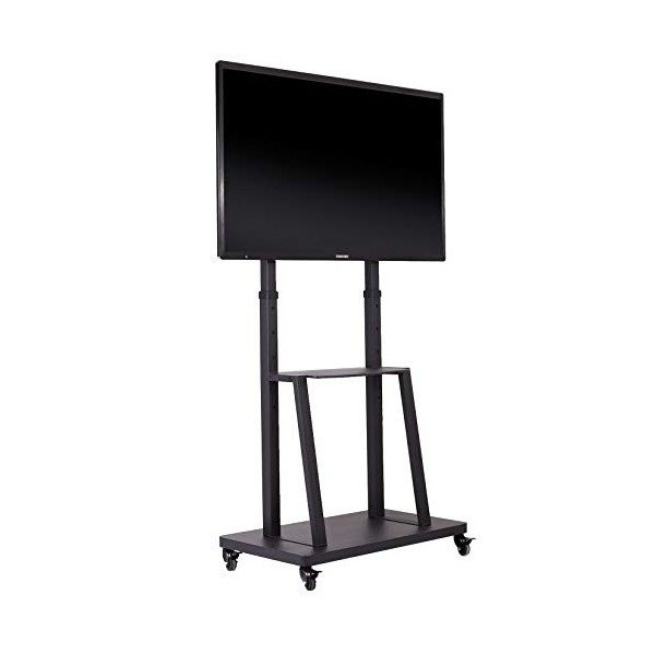 UNHO Support TV sur Pied: Meuble TV Pied pour Téléviseur de 32 à 65 Pouce Pied TV Réglable Ecran LED LCD Plasma avec 2 Étagèr