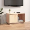 Lechnical Meuble TV, meuble de télévision, buffet multimédia, meuble TV salon, meuble TV 74 x 35 x 44 cm en bois massif de pi