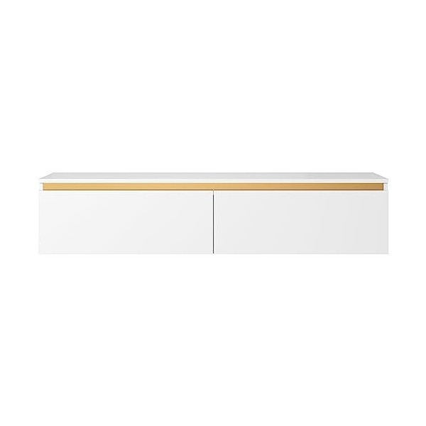 Selsey SENEY Meuble TV, Melamine, Blanc, 140 cm