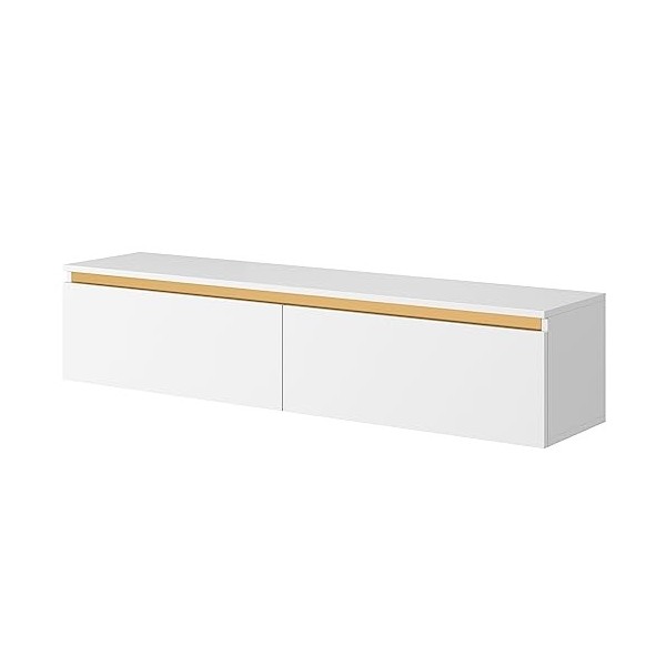 Selsey SENEY Meuble TV, Melamine, Blanc, 140 cm