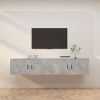 Canditree Ensemble Meubles TV Suspendu, Meuble TV Mural Banc TV avec Rangement 200 cm Blanc 