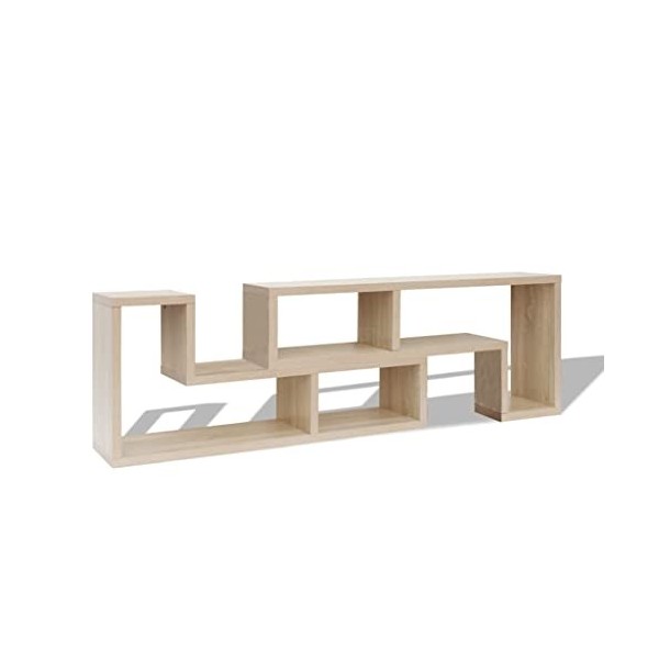 vidaXL Meuble TV Double en Forme de L Blanc Meuble pour Télévision Armoire TV