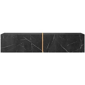 Selsey Bisira Meuble TV, Melamine, Noir, 140 cm