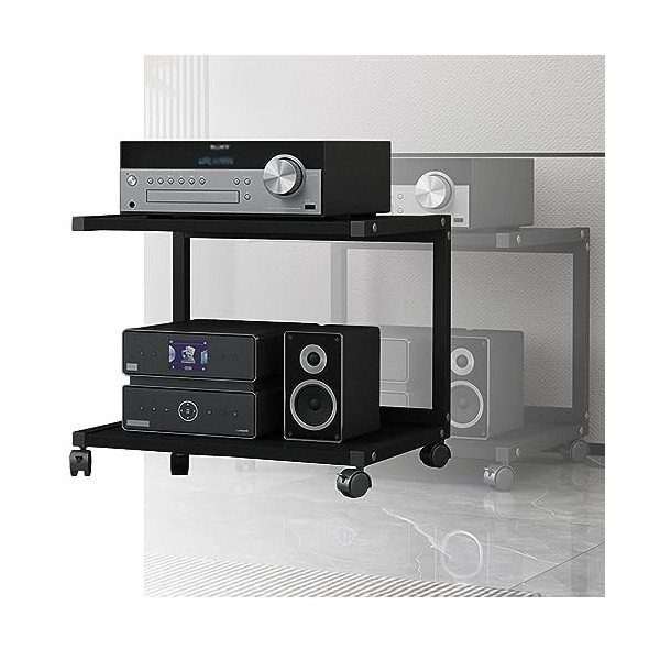 YCOVSFP Meuble De Montage Multimédia AV À 2 Niveaux, Meuble De Rangement Multifonctionnel Debout Au Sol for La Maison/Le Bure