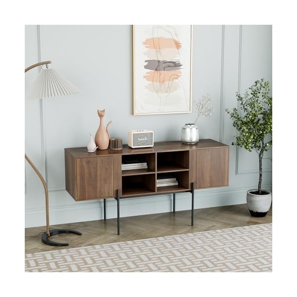 Padma House Meuble TV, Support Télé, pour Télévision jusquà 65 Pouces,Banc TV Longueur 140 cm pour Salon, Chambre