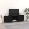 Annlera Meuble TV Noir 150x30x50 cm Bois dingénierie Classique Banc TV Décorer Pièce Minimaliste Armoire TV Fonction daffic