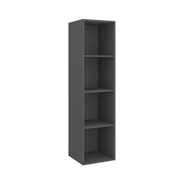 vidaXL Meuble Mural pour TV aggloméré Gris 37 x 37 x 142,5 cm