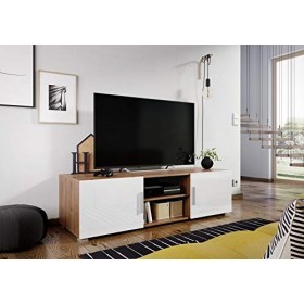 Meuble Banc TV Bois ET Blanc - 1M50