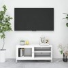 Tidyard Meuble TV Blanc 90x30x44 cm Acier et Verre,Meuble TV,Meuble de Salon,pour Salon,Bureau,Divertissement