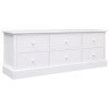 Meuble TV Blanc 108x30x40 cm Bois de Paulownia Solide - Meuble Chambre, Support Télé pour Salon Salle à Manger Chambre, Style