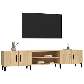 Hovothy Meuble TV Chêne Sonoma 180x31,5x40 cm Bois dingénierie Armoire Télévision Décoration Salon Intérieure Dessus Robuste