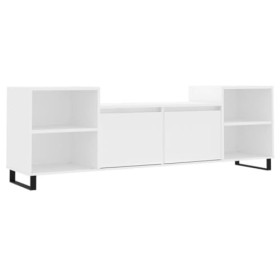 Camerina Meuble TV Blanc 160x35x55 cm Bois dingénierie,Meuble TV,Table TV,Ensemble Meuble TV