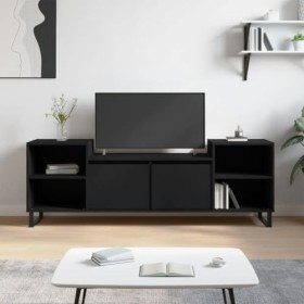 Camerina Meuble TV Noir 160x35x55 cm Bois dingénierie,Meuble TV,Table TV,Ensemble Meuble TV