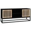 Camerina Meuble TV Noir 105x30x45 cm Bois dingénierie et Fer,Table Television Salon,Meuble Télé Haut,Meuble TV Haut