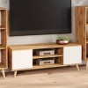 Dmora Meuble TV avec 2 portes et 1 étagère centrale, Buffet avec pieds, Buffet de salon style scandinave, 155x40h50 cm, color