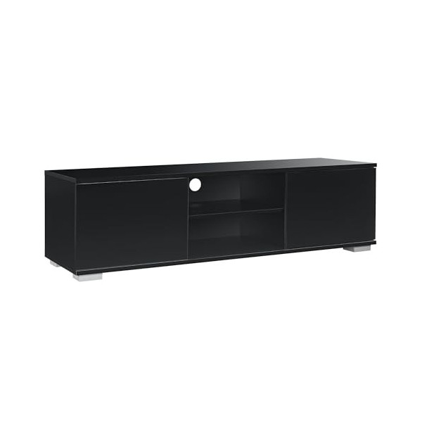 Helloshop26 Meuble TV buffets Bas téléviseur Armoire 120 cm MDF Noir 03_0002868