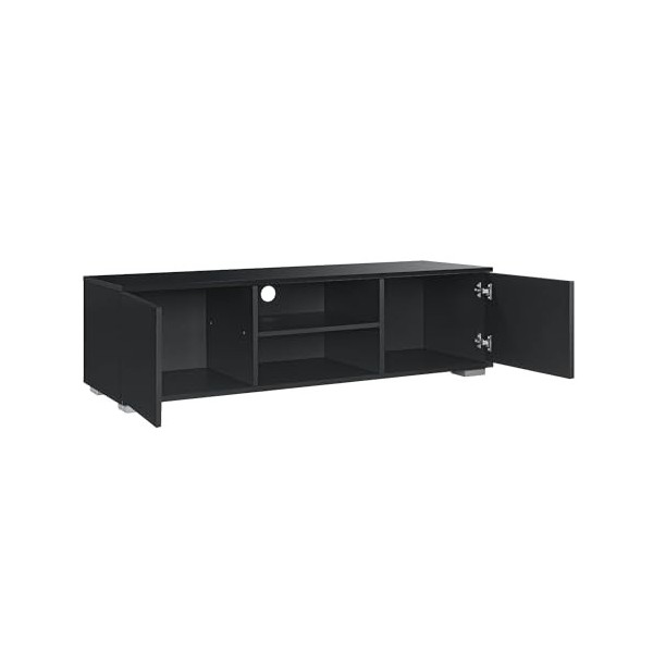 Helloshop26 Meuble TV buffets Bas téléviseur Armoire 120 cm MDF Noir 03_0002868
